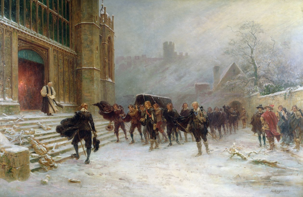 Pogrzeb króla Karola I - Kaplica św. Jerzego, Windsor w 1649 r. autorstwa Ernest Crofts