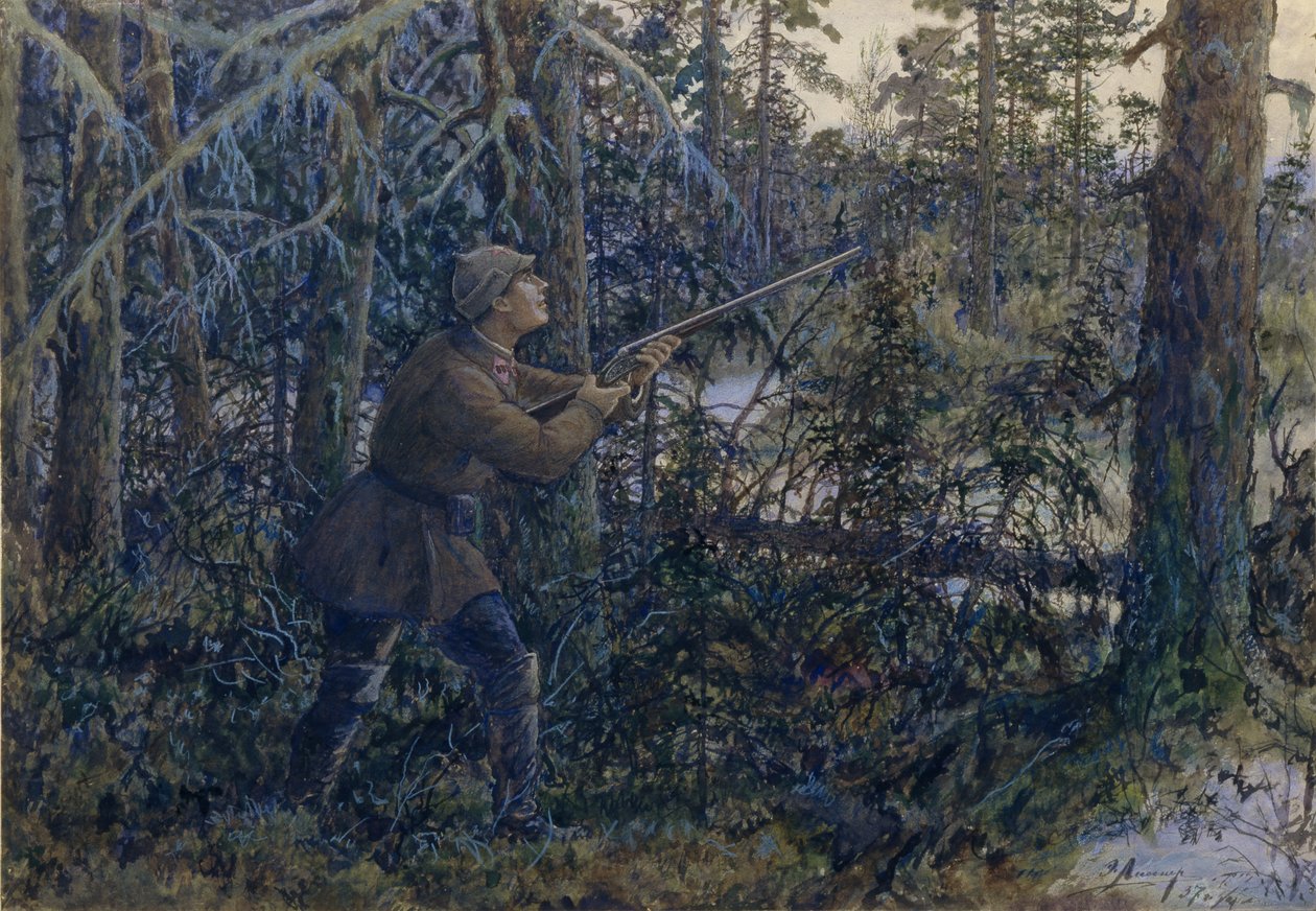 Polowanie na głuszca, 1937 autorstwa Ernest Ernestovich Lissner