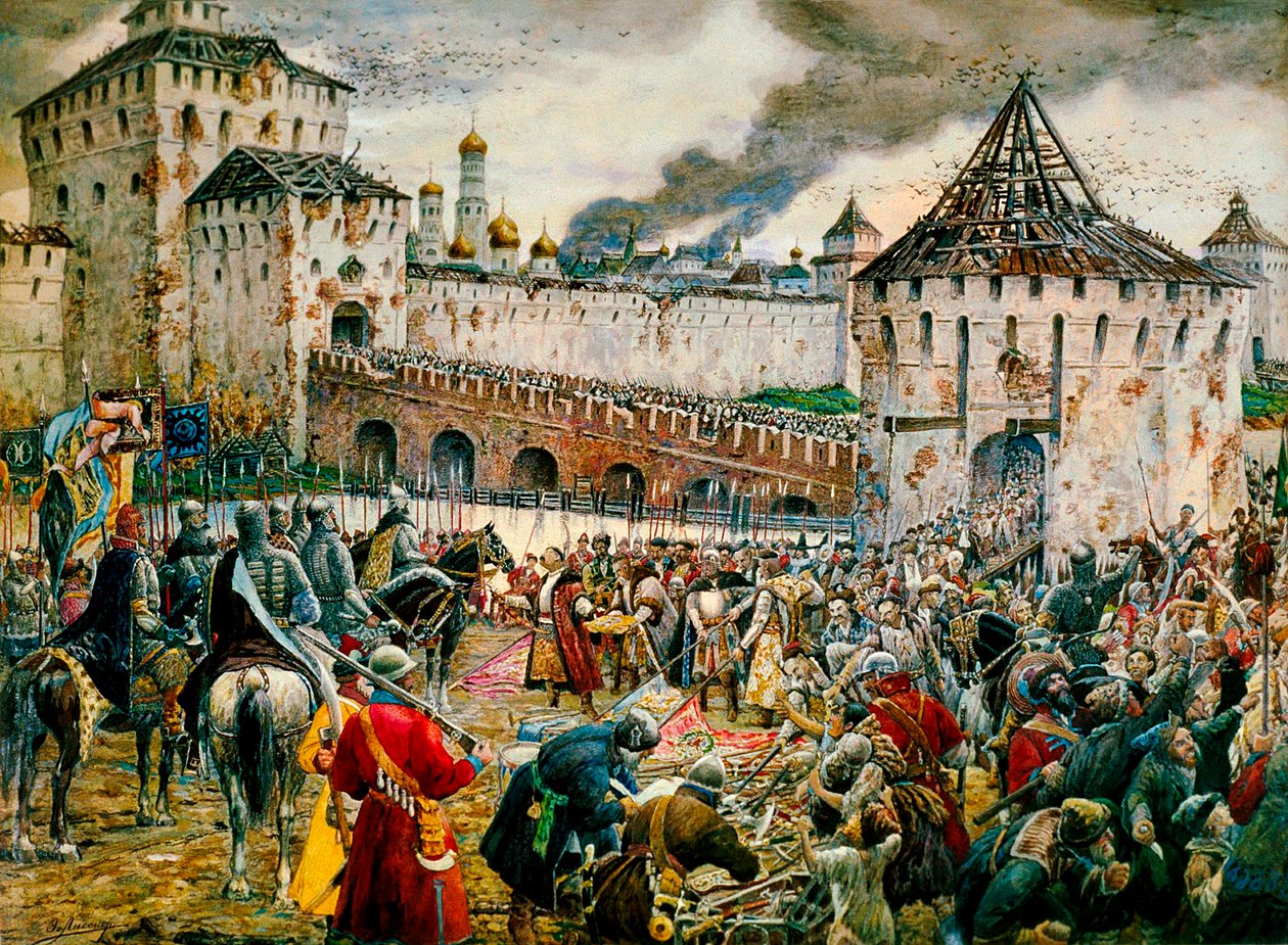 Wypędzenie polskich zaborców z moskiewskiego Kremla, 1612 koniec XIX lub początek XX wieku autorstwa Ernest Ernestovich Lissner