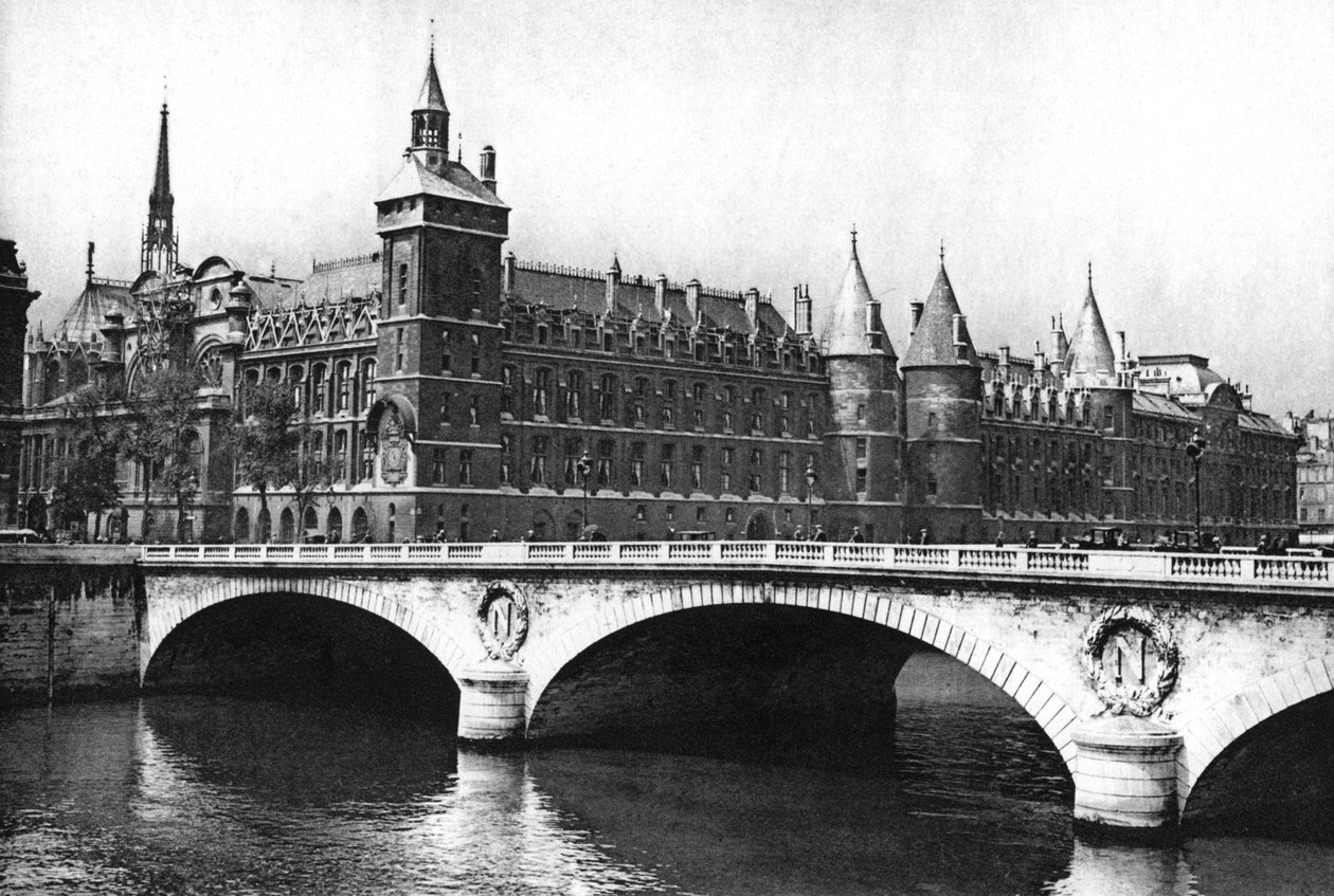 Widok na sądy i most Pont Neuf od strony Sekwany, Paryż, 1931. autorstwa Ernest Flammarion