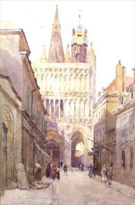 Notre Dame, Dijon 1897 (akwarela) autorstwa Ernest George
