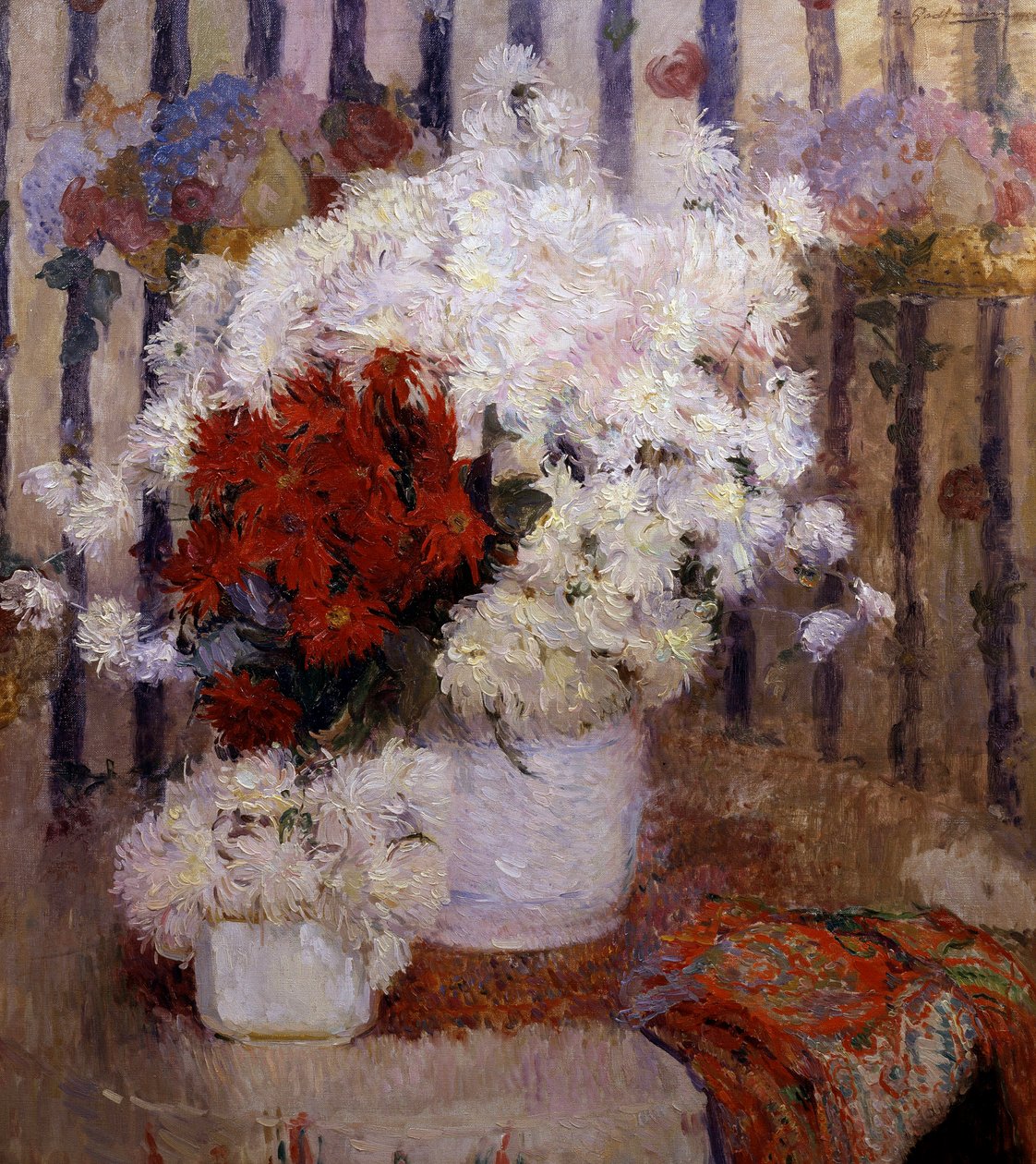 Martwa natura z letnich kwiatów. Obraz Ernsta Jeana Josepha Godfrinona (1878-1927) Kolekcja prywatna. autorstwa Ernest Godfrinon