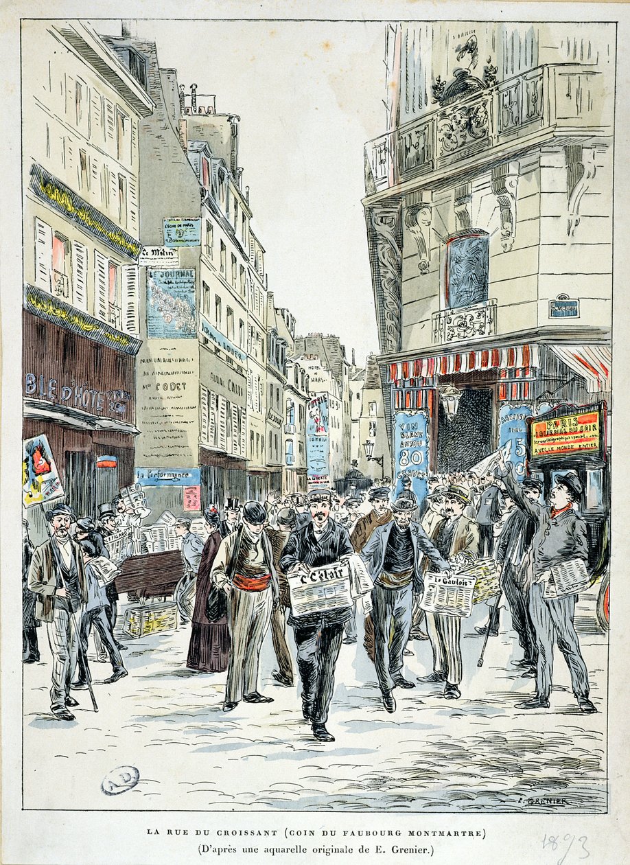 Widok na Rue de Croissant w 11 okręgu paryskim, 1893 r. autorstwa Ernest Grenier