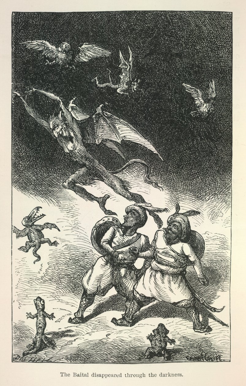 Ilustracja z filmu "Vikram i wampir" Richarda Francisa Burtona autorstwa Ernest Henry Griset