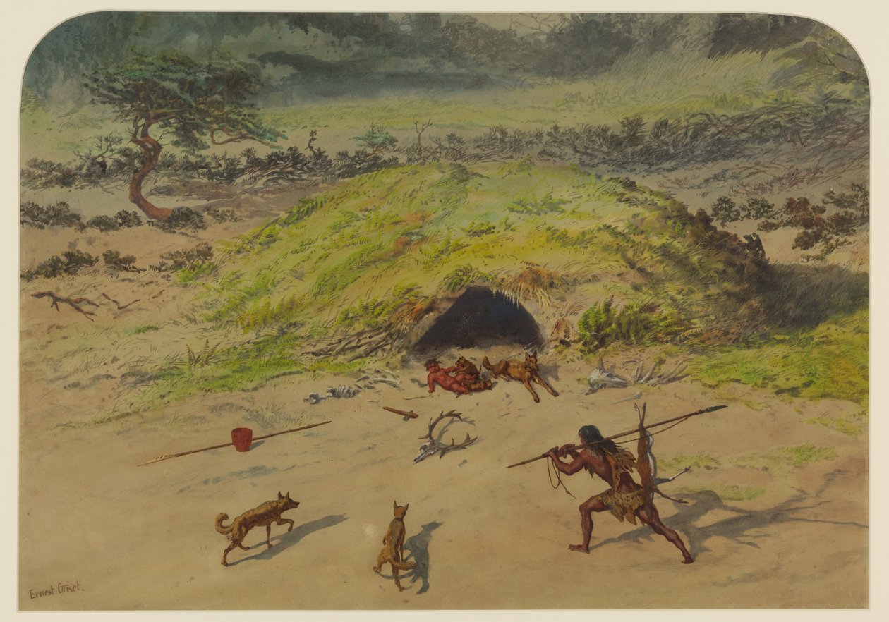 Scena prehistoryczna, 1871 autorstwa Ernest Henry Griset