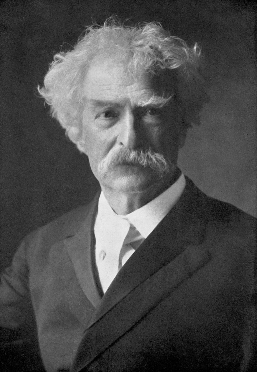 Samuel Langhorne Clemens, amerykański humorysta, powieściopisarz, pisarz i wykładowca, 1910. autorstwa Ernest Herbert Mills