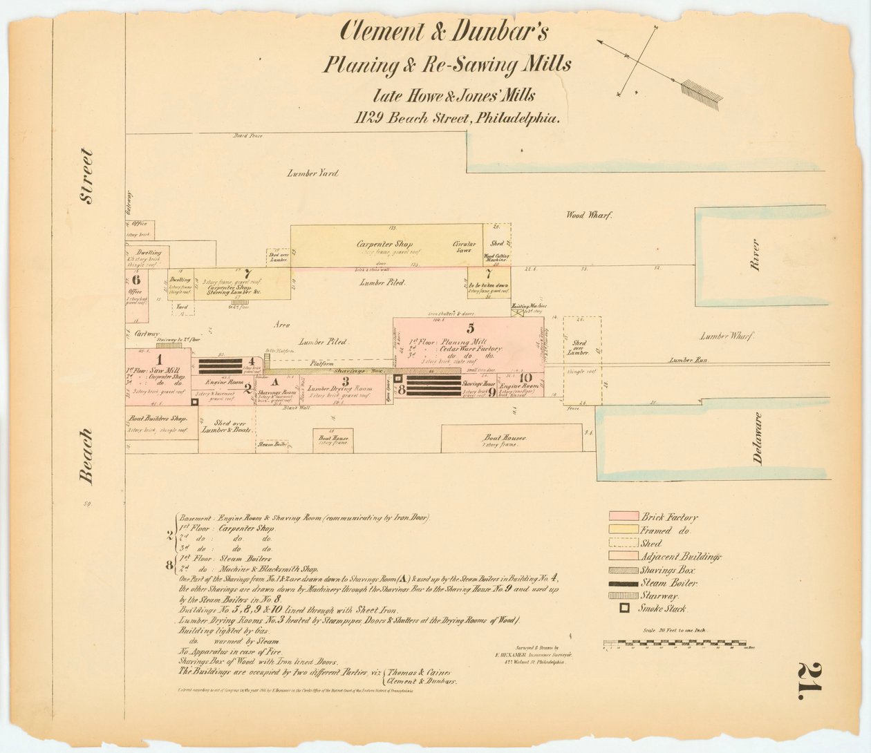 Hexamer General Survey; tom 1, tablica 21, 1866 (rycina ręcznie kolorowana) autorstwa Ernest Hexamer