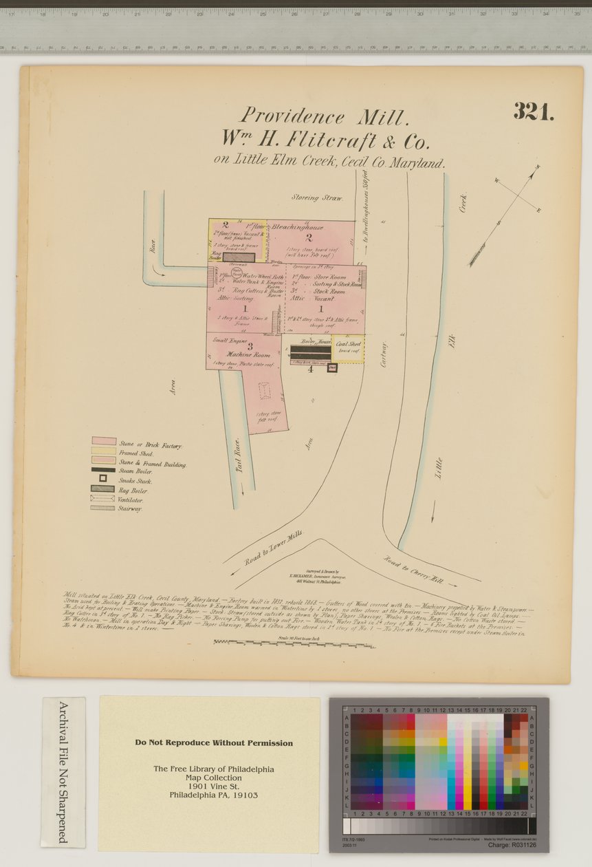 Providence Mill, Little Elk Creek, Maryland, Hexamer General Surveys autorstwa Ernest Hexamer