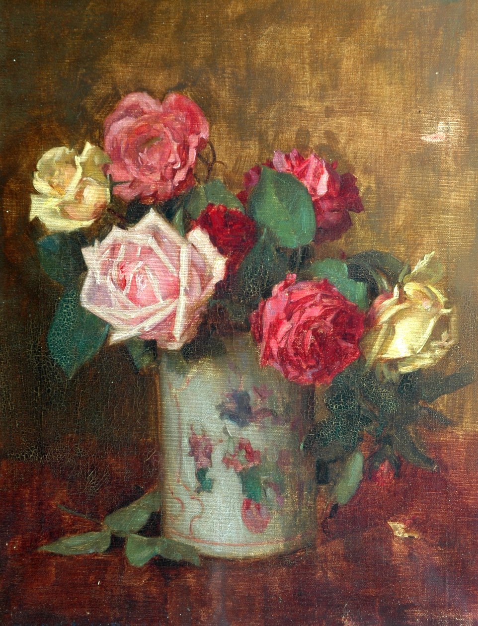 Róże (olej na płótnie) autorstwa Ernest Higgins Rigg