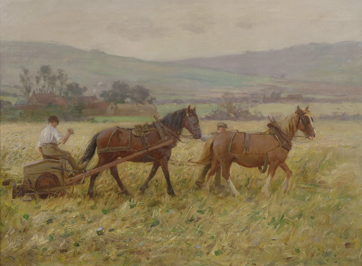Zespół żniwny (olej na płótnie) autorstwa Ernest Higgins Rigg