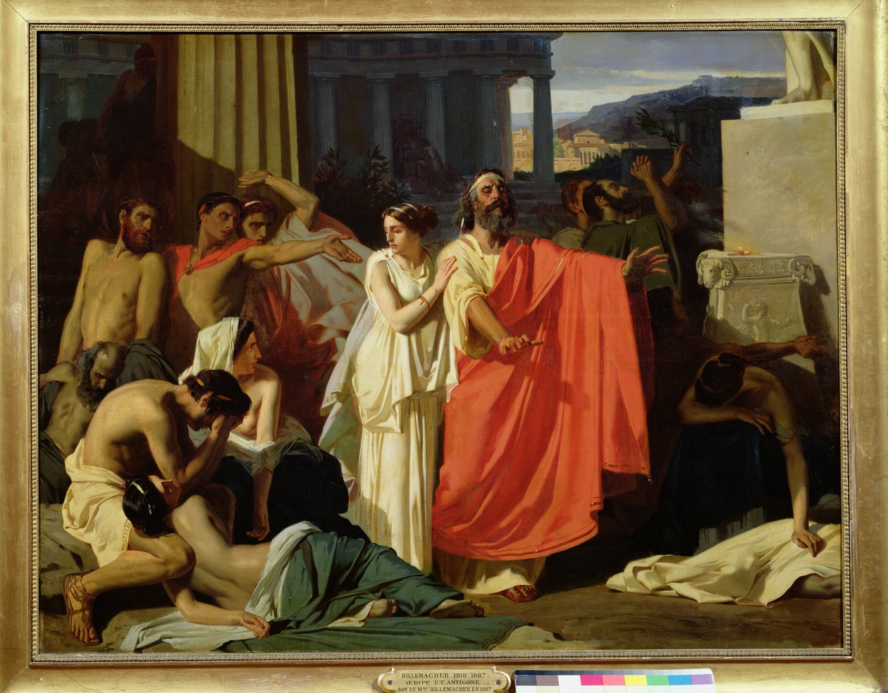 Edyp i Antygona na wygnaniu do Teb, 1843 r. autorstwa Ernest Hillemacher