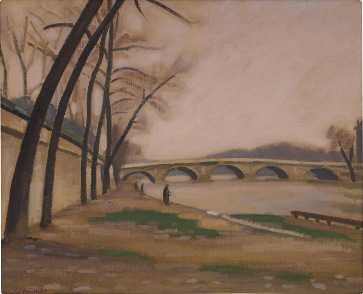 Brzegi Sekwany w Paryżu, ok. 1920-30 (olej na płótnie) autorstwa Ernest Hiram Brülhart