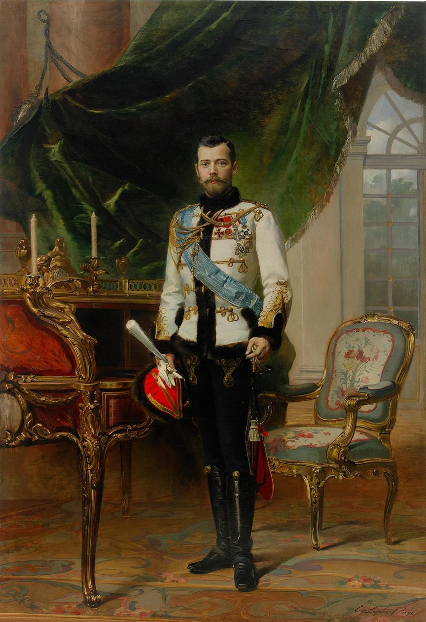 Portret cesarza Mikołaja II 1868-1918, 1896 autorstwa Ernest Karlovich Liphart