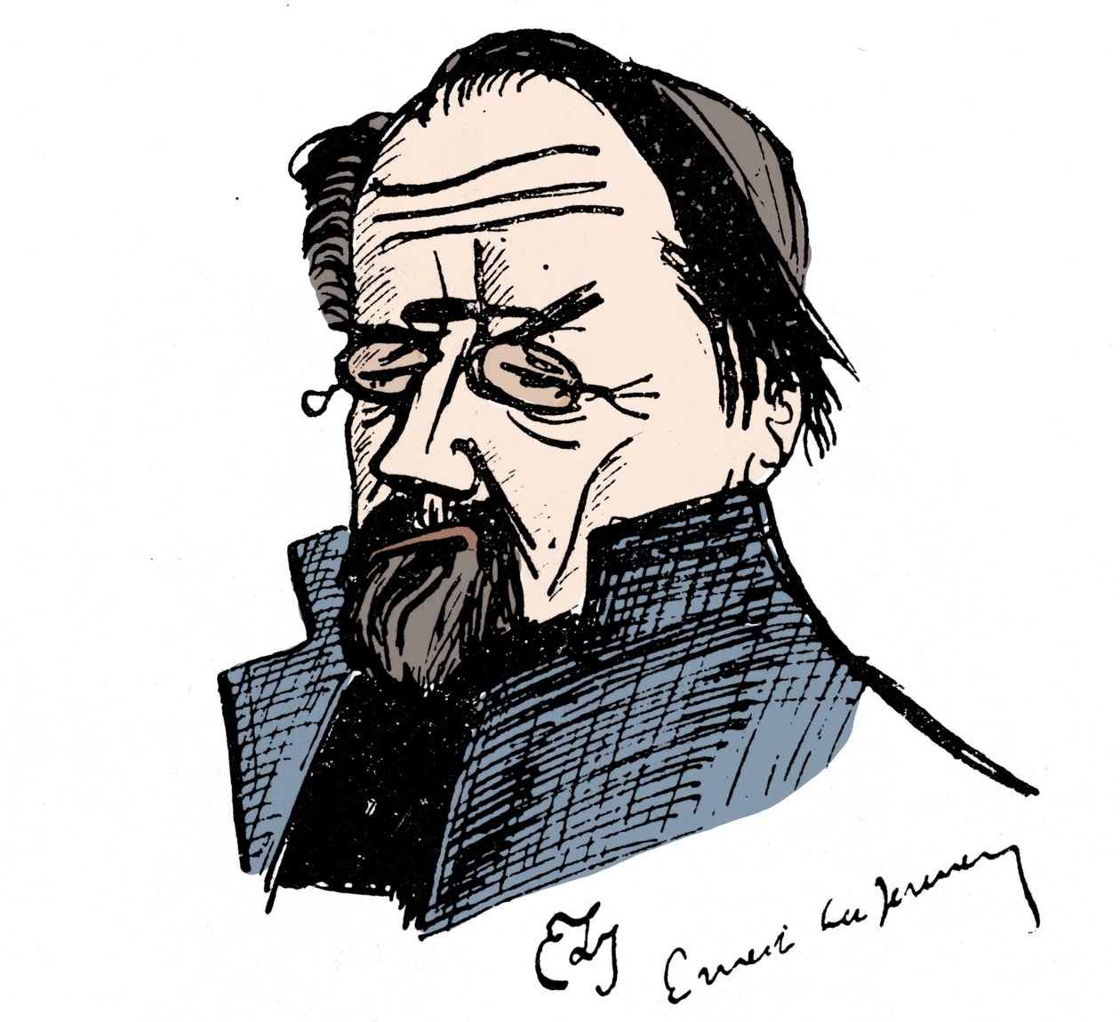 Portret Emile Zola (1840-1902) autorstwa Ernesta La Jeunesse (1874-1917). autorstwa Ernest La Jeunesse