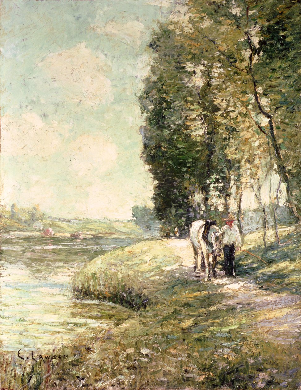 Droga krajowa do Spuyten, Duyvil, Nowy Jork (olej na pokładzie) autorstwa Ernest Lawson