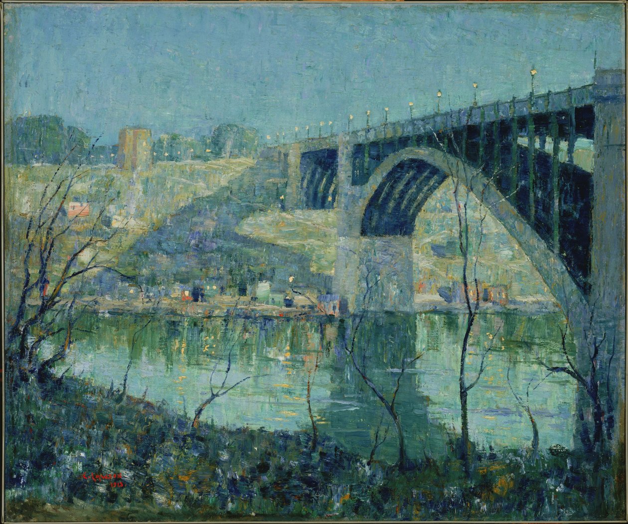 Wiosenna noc nad rzeką Harlem autorstwa Ernest Lawson