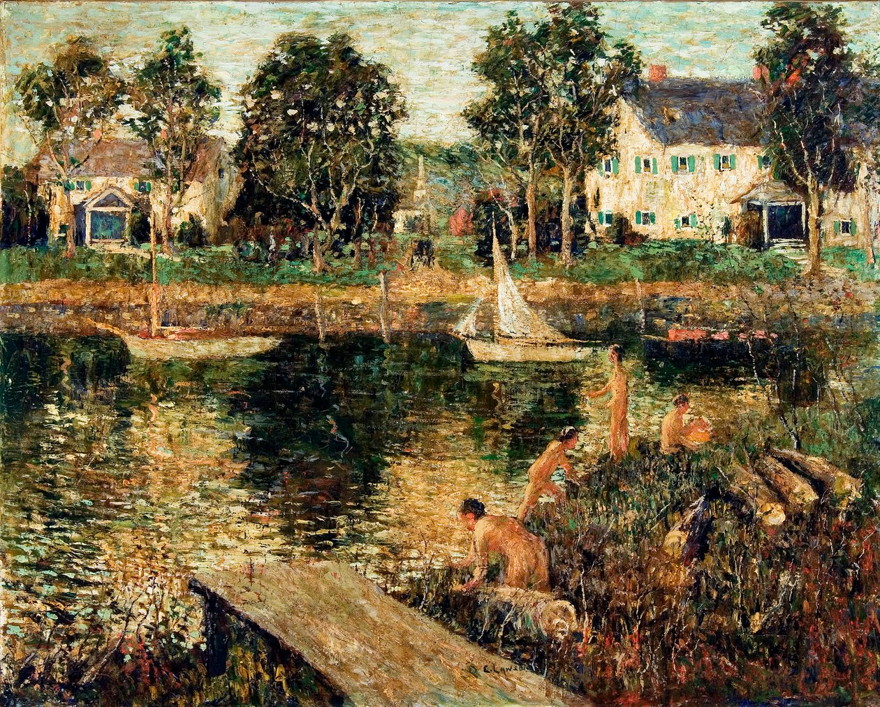 Otwór do pływania autorstwa Ernest Lawson