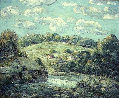 Stary młyn, Wilton, Connecticut (olej na płótnie) autorstwa Ernest Lawson