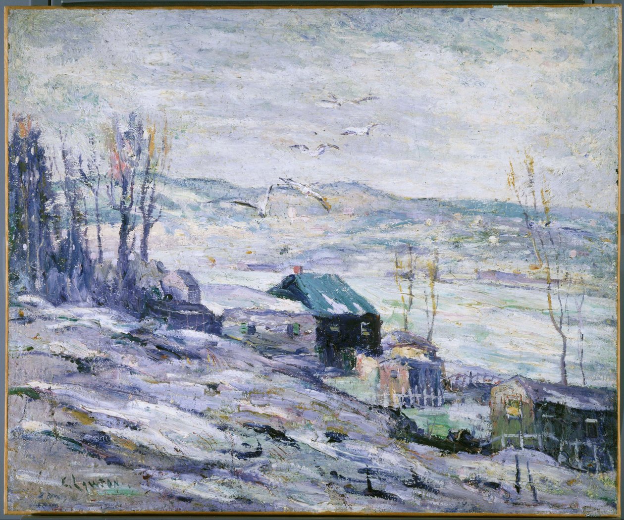 Wietrzny dzień, rzeka Bronx autorstwa Ernest Lawson