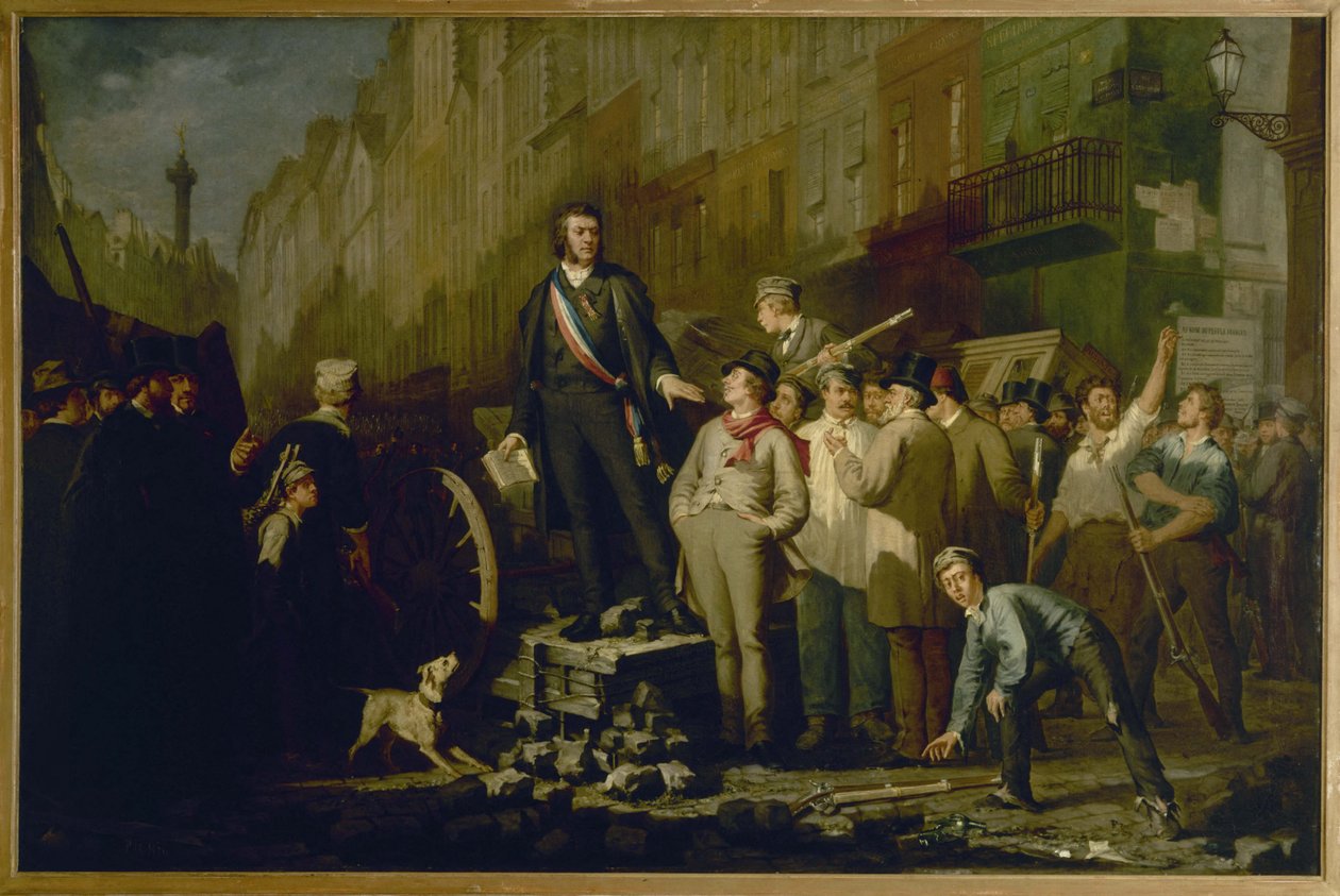 Alphonse Baudin (1811-1851) na barykadzie Faubourg Saint-Antoine, 3 grudnia autorstwa Ernest Louis Pichio