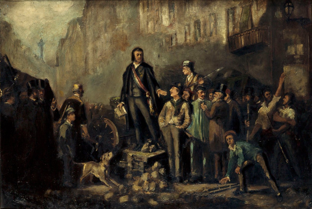 Alphonse Baudin (1811-51) na barykadzie Faubourg Saint-Antoine, 3 grudnia autorstwa Ernest Louis Pichio