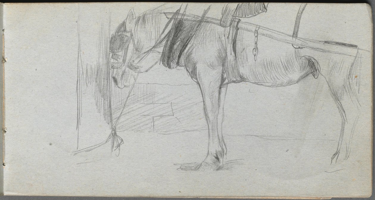 Szkicownik, strona 06: Studium konia autorstwa Ernest Meissonier