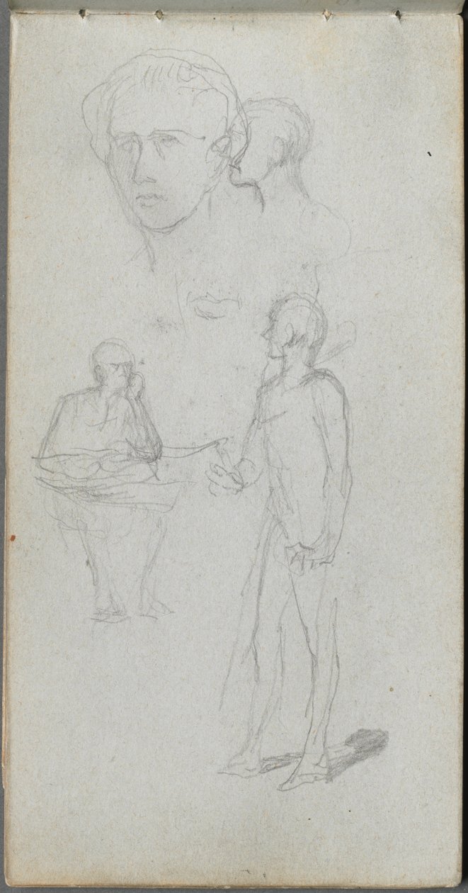 Szkicownik, strona 12: Wiele figur. autorstwa Jean Louis Ernest Meissonier