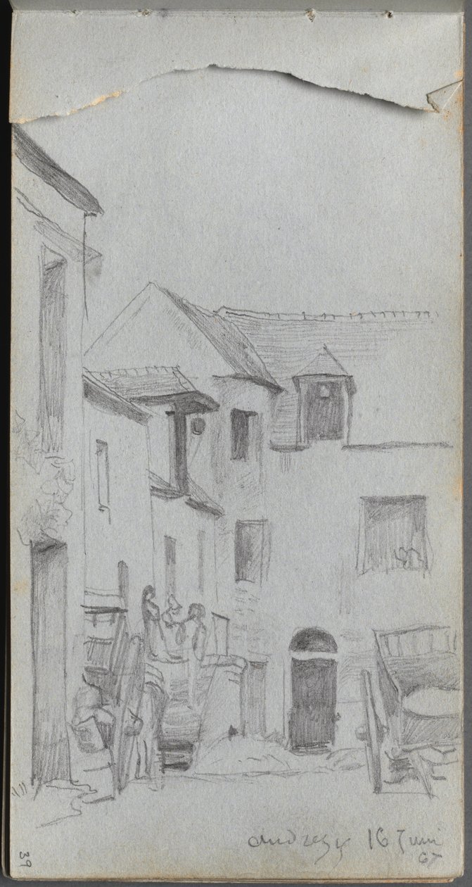 Szkicownik, strona 39: Scena uliczna. autorstwa Jean Louis Ernest Meissonier