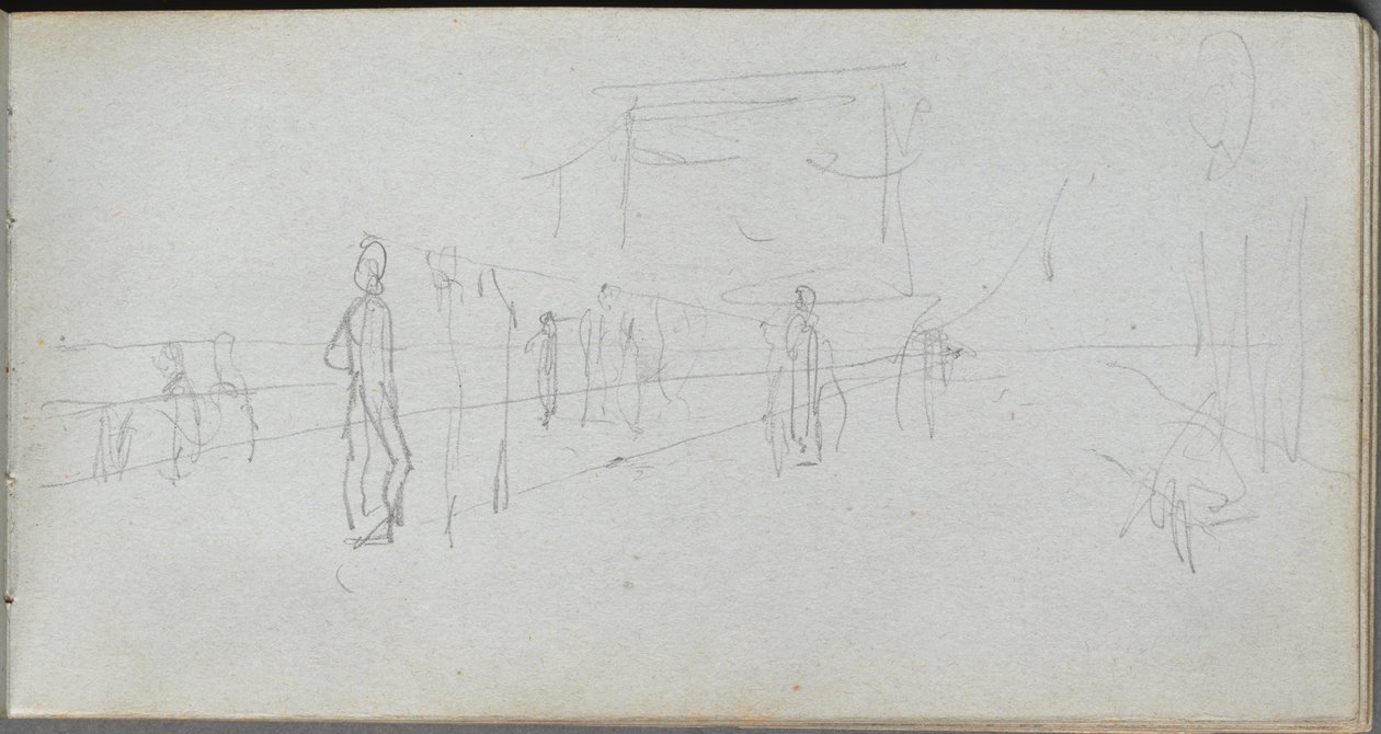 Szkicownik, strona 40: Studium perspektywy autorstwa Ernest Meissonier