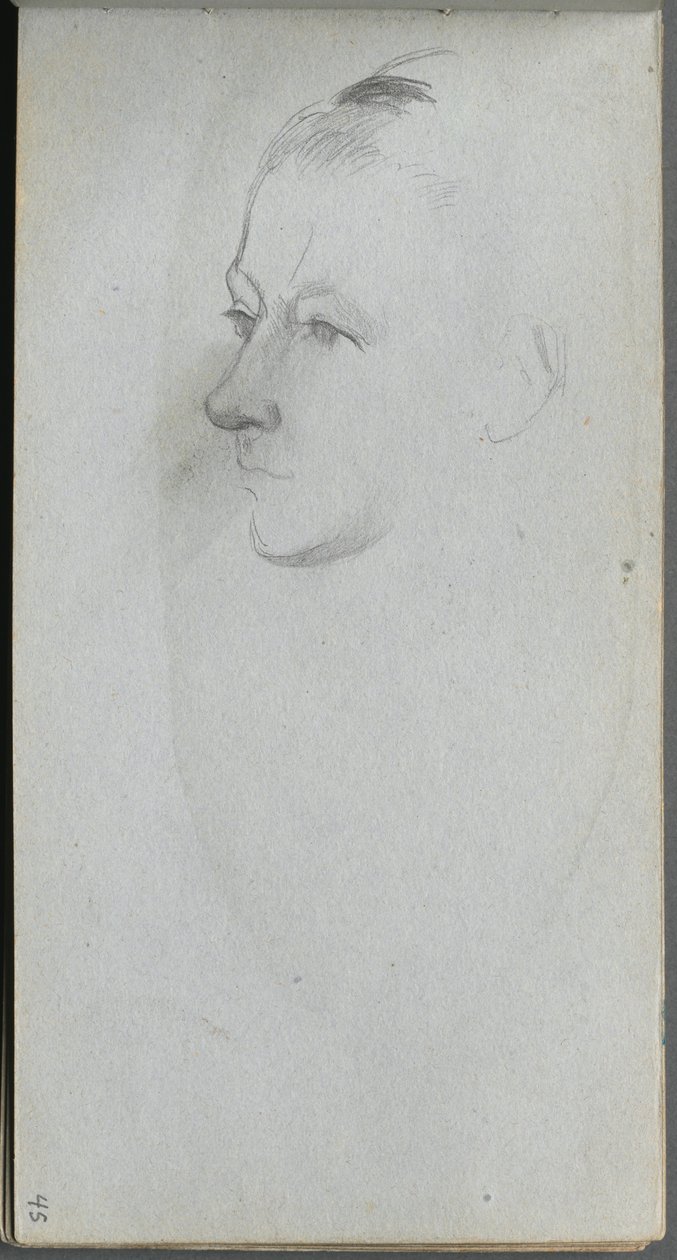 Szkicownik, strona 45: Twarz kobiety, widok 34. autorstwa Jean-Louis Ernest Meissonier