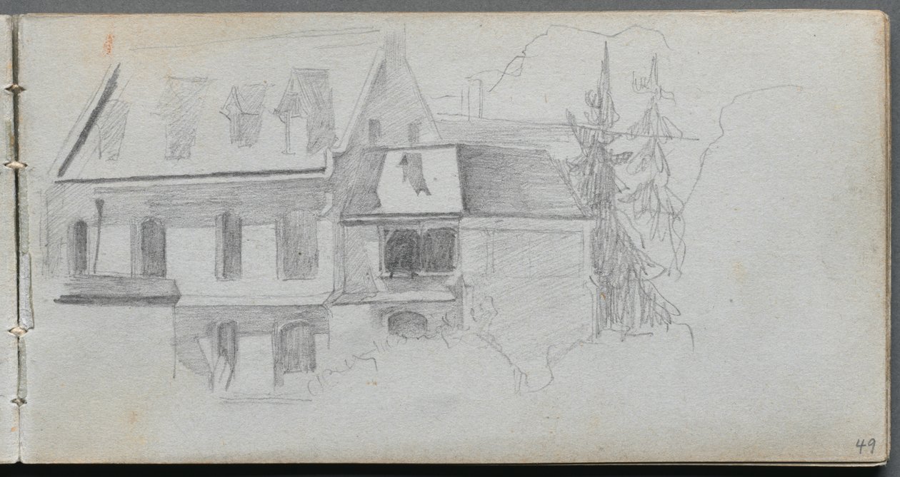 Szkicownik, strona 49: Studium architektoniczne autorstwa Ernest Meissonier