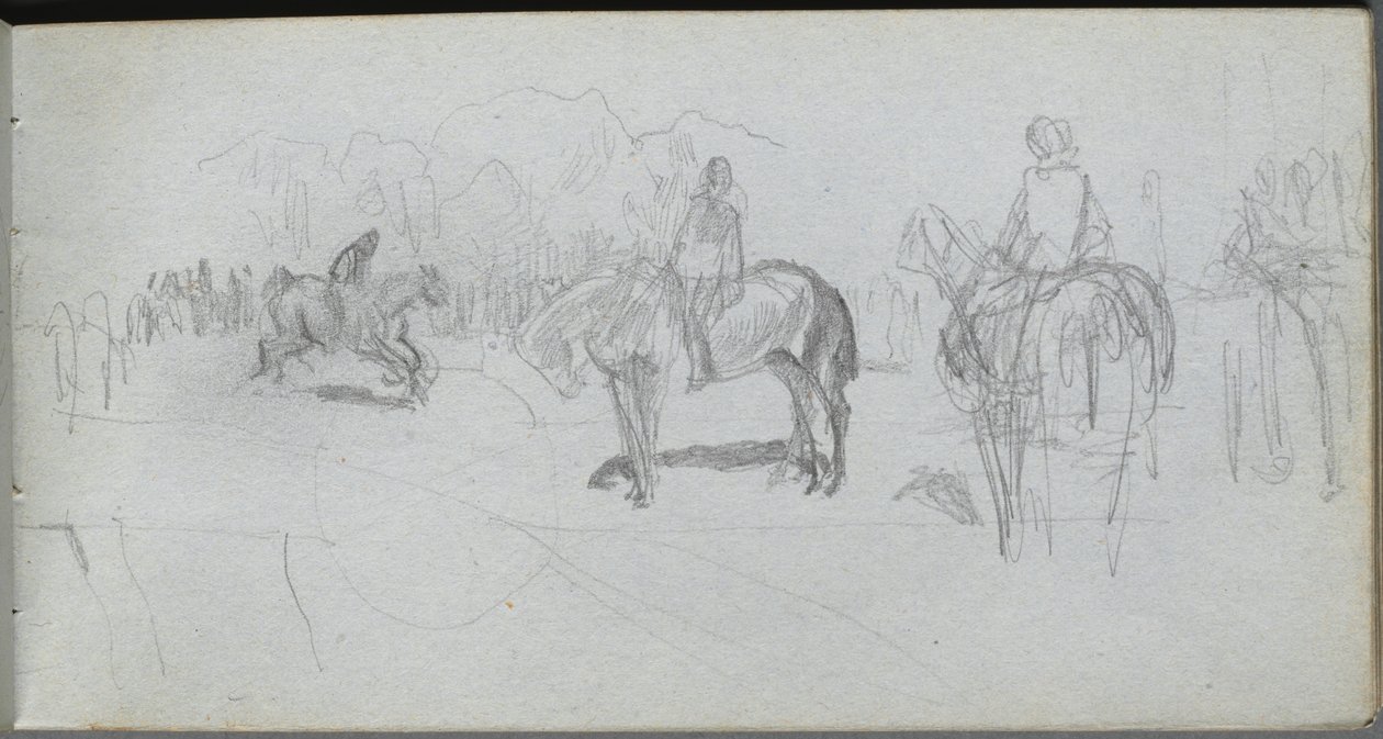 Szkicownik, strona 52: Badanie figur . autorstwa Jean Louis Ernest Meissonier