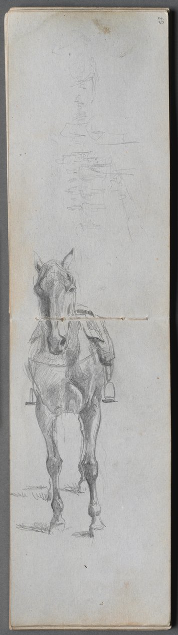 Szkicownik, str. 56 i 57: Studium konia. autorstwa Jean Louis Ernest Meissonier
