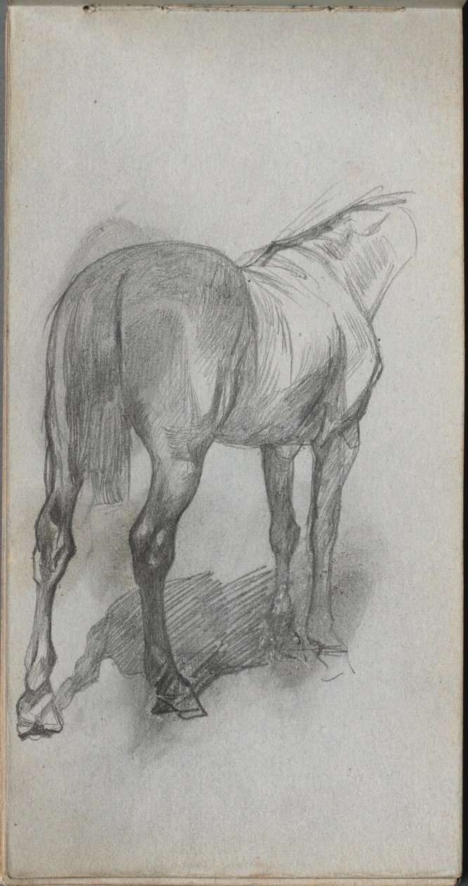 Szkicownik, strona 76: Studium konia autorstwa Ernest Meissonier