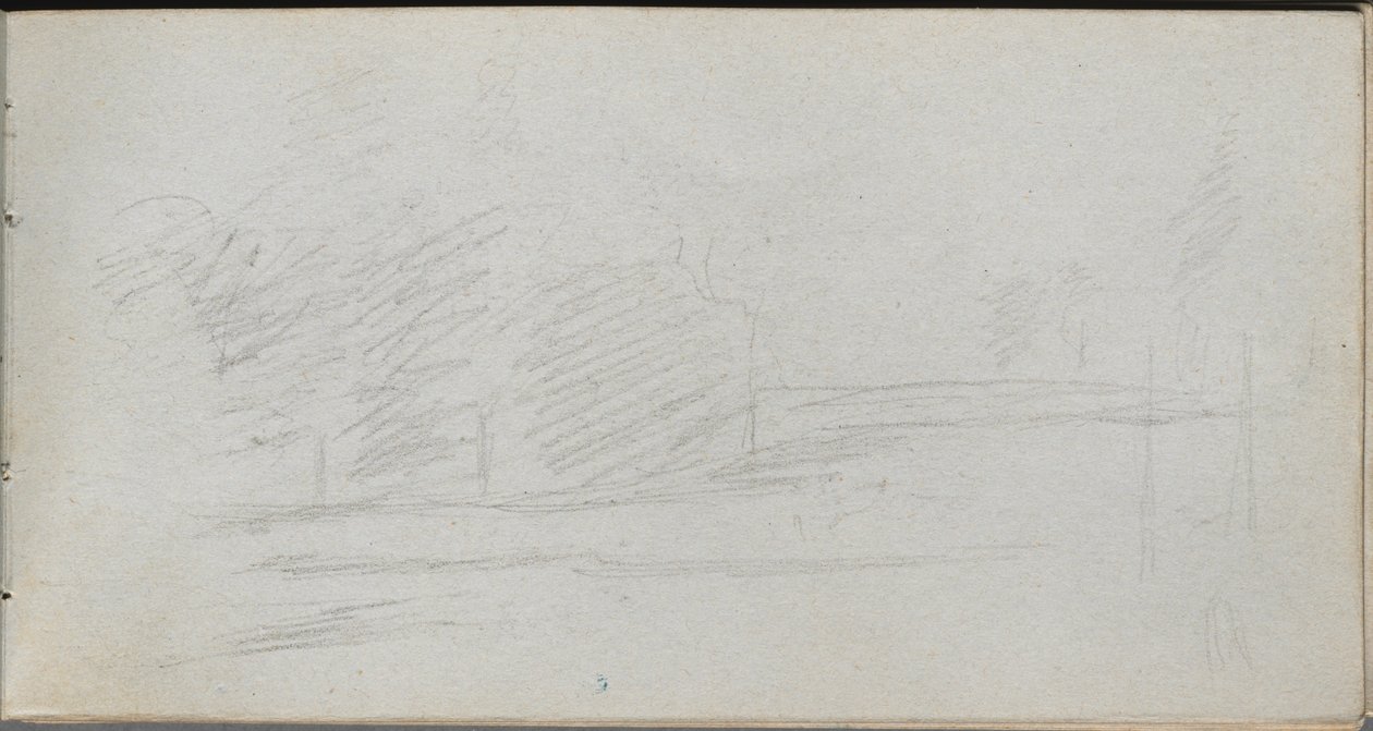 Szkicownik, strona 78: Studium krajobrazu. autorstwa Jean Louis Ernest Meissonier