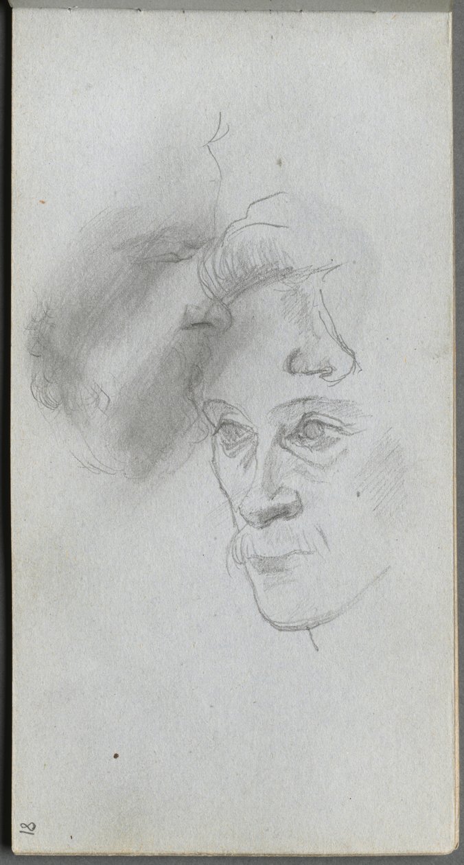Szkicownik, strona 81: Studium twarzy autorstwa Ernest Meissonier