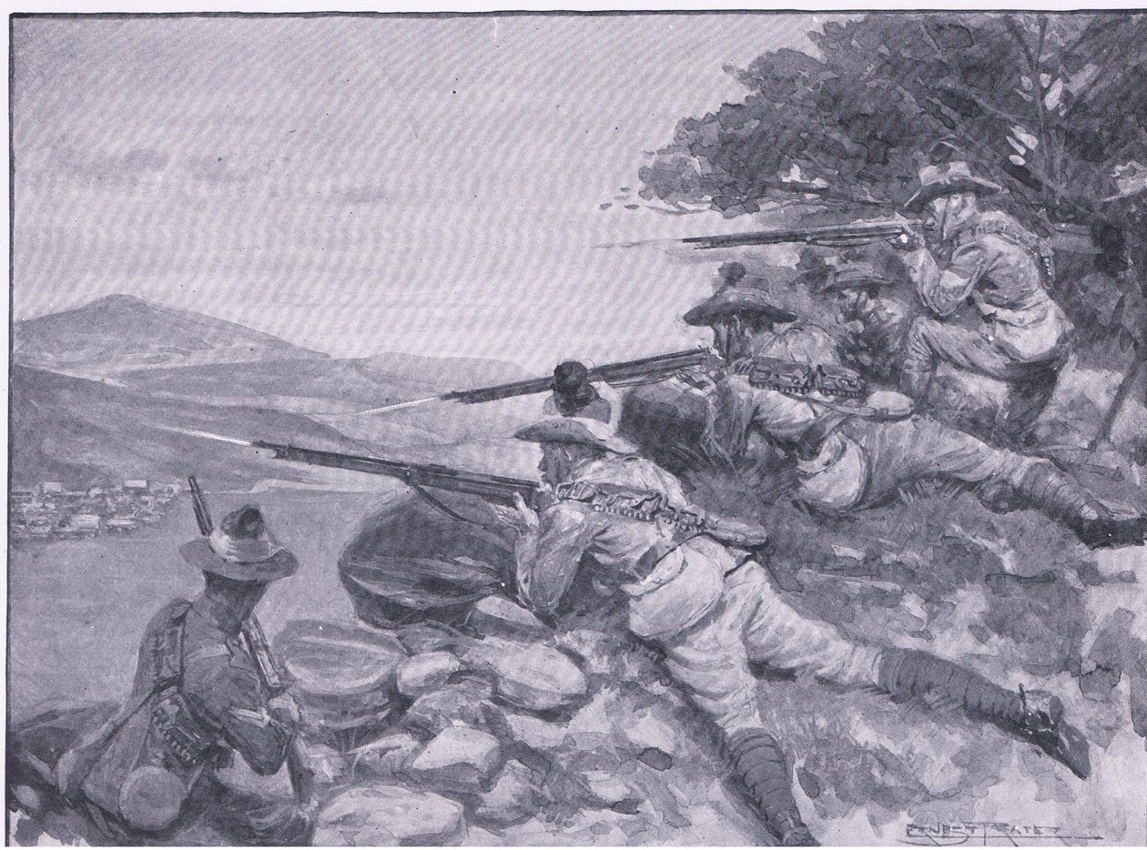 Dając im szansę, z książki After Pretoria: The Guerilla War wydanej przez Harmsworth Bros Limited, 1901 autorstwa Ernest Prater