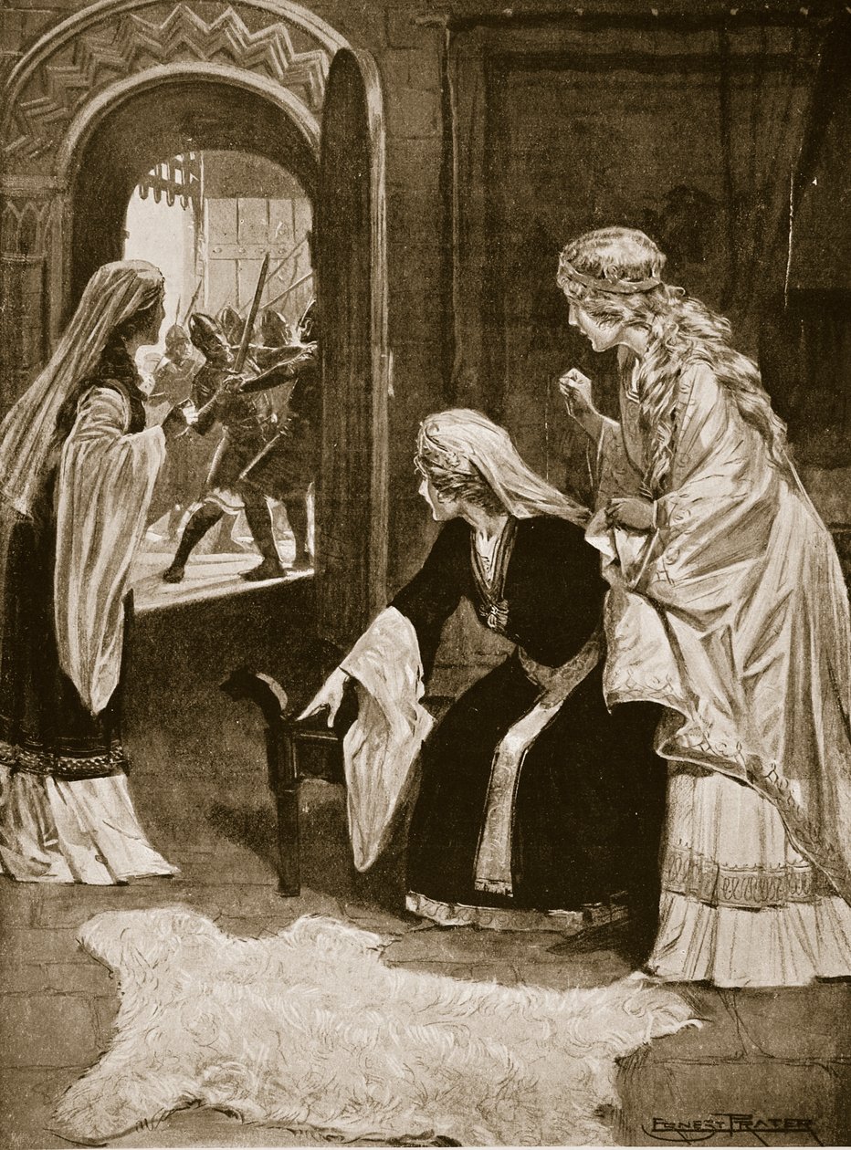 Zamek Lincoln zrobiony przebiegłością, 1141, ilustracja z „Hutchinson