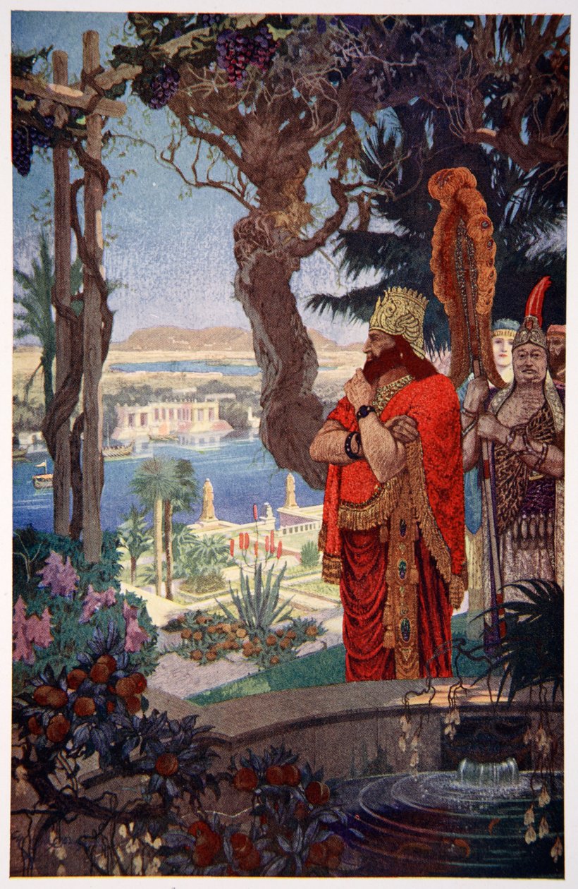 „Nabuchodonozor w Wiszących Ogrodach Babilonu”, 1915. autorstwa Ernest Wellcousins