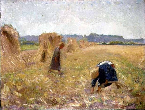 Żniwa, ok. 1929 (olej na płótnie) autorstwa Ernest Welvaert