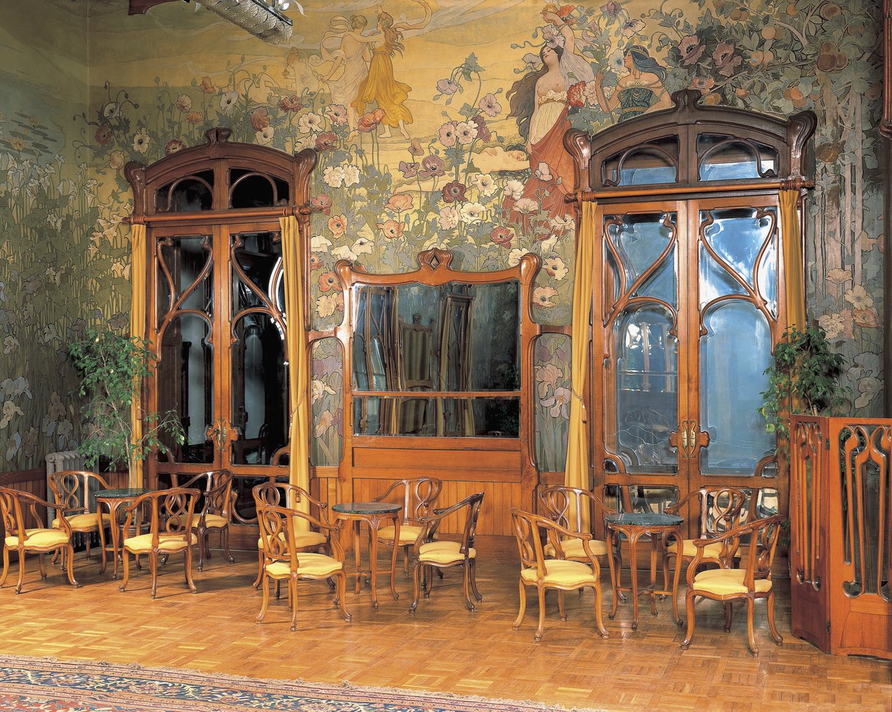 Wnętrza holu wielkiego hotelu, Villa Igea, Palermo, Sycylia, Włochy autorstwa Ernesto Basile