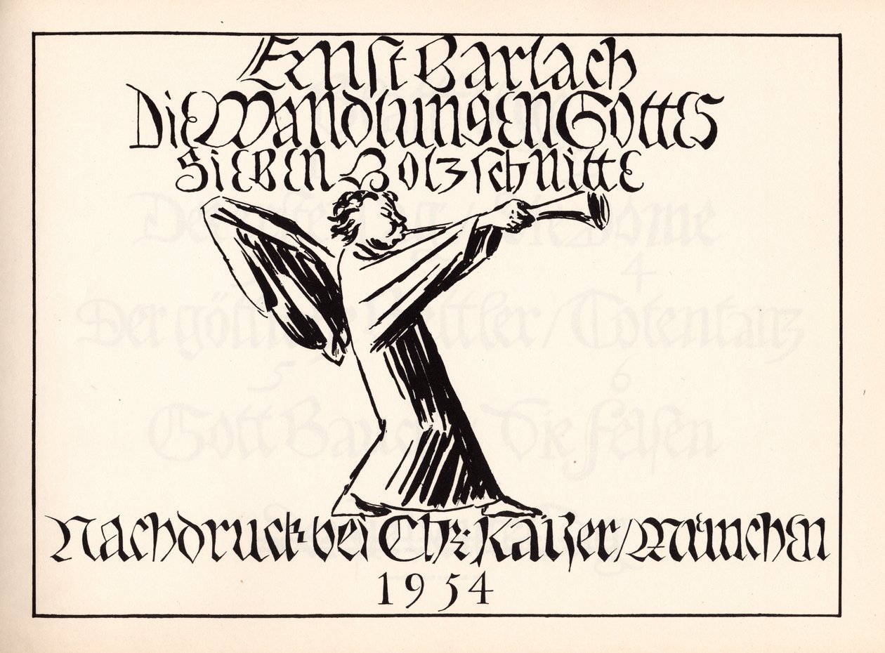 Boże przemiany — strona tytułowa autorstwa Ernst Barlach