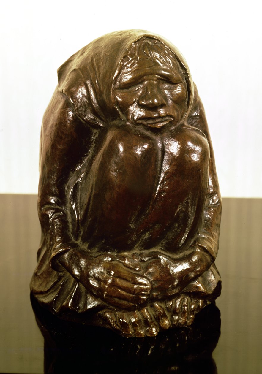 Drżąca stara kobieta, c.1937 (brąz) autorstwa Ernst Barlach