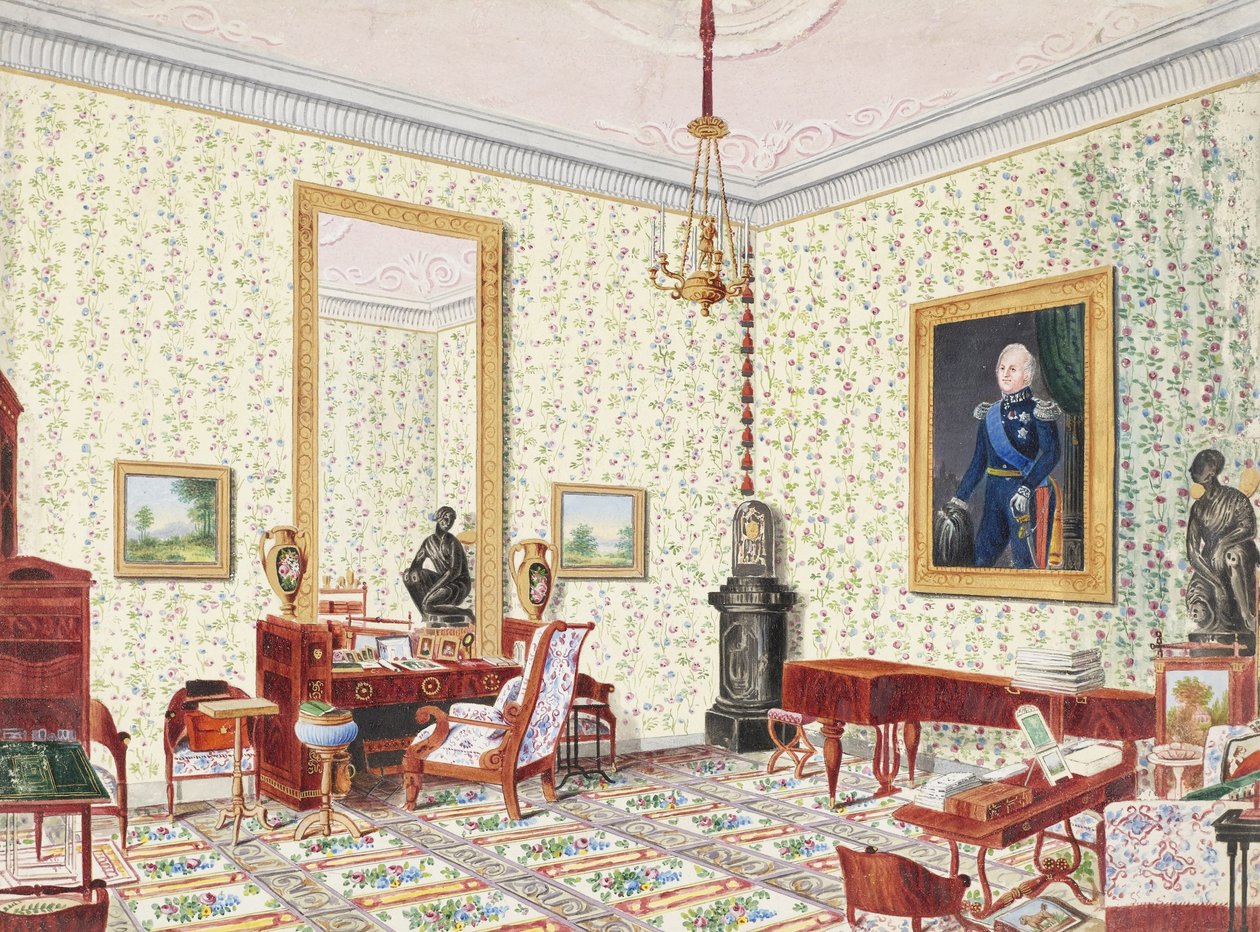 Gabinet Wielkiej Księżnej Cecily von Oldenburg autorstwa Ernst Christian Anton von Lautzow