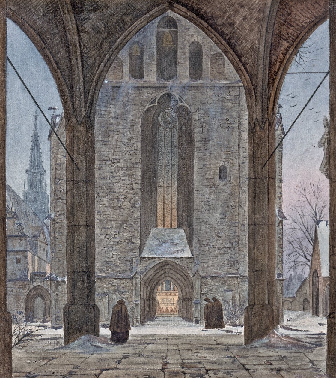 Katedra w zimie autorstwa Ernst Ferdinand Oehme