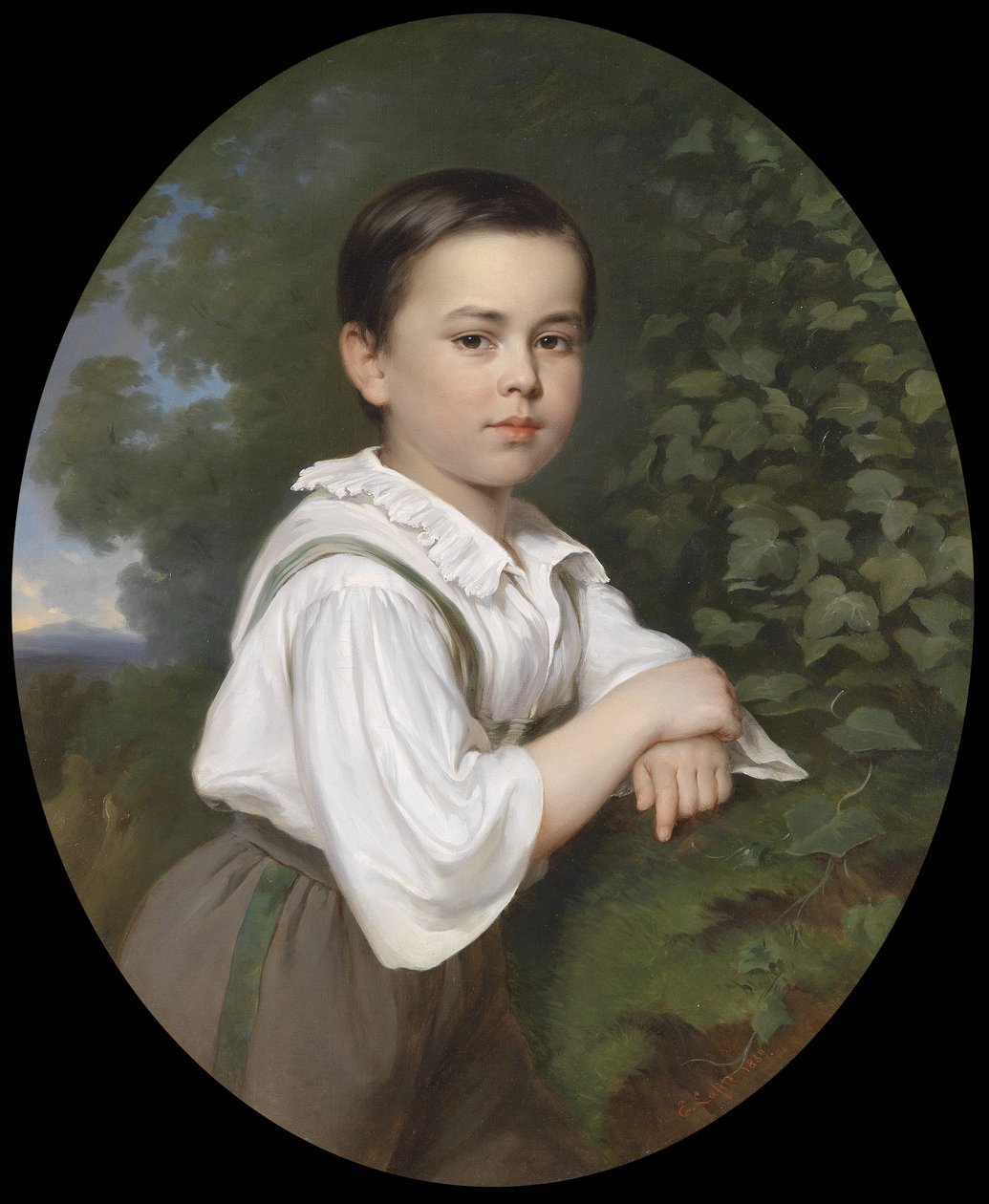 Portret chłopca na tle krajobrazu autorstwa Ernst Lafite
