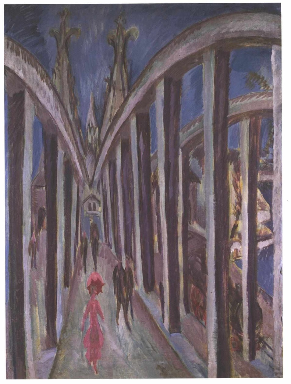 Most na Renie w Kolonii Niemiecki: Rheinbrücke w Kolonii, Rheinbrücke bei Kolnn autorstwa Ernst Ludwig Kirchner