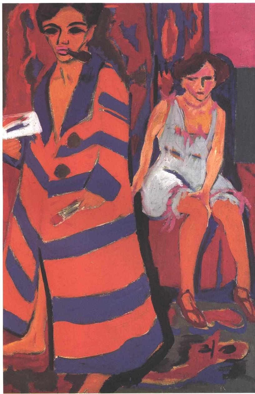 Autoportret z modelką w języku angielskim: Autoportret z modelką autorstwa Ernst Ludwig Kirchner