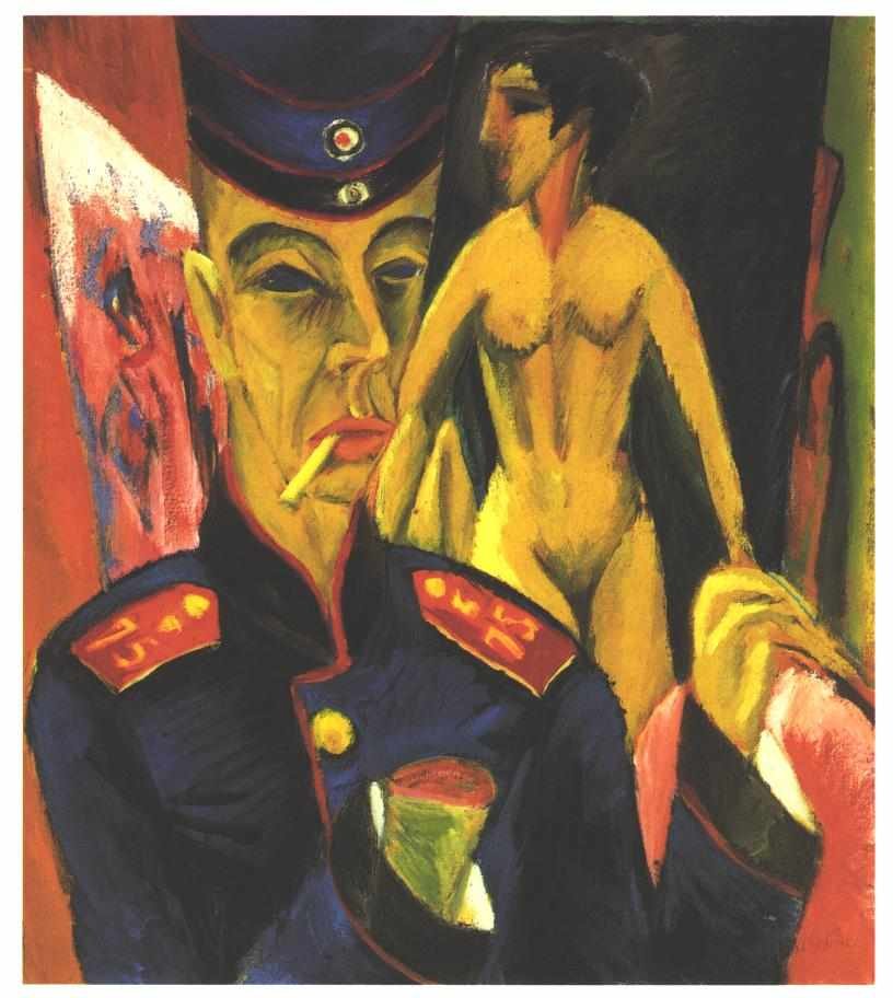 Autoportret jako żołnierz autorstwa Ernst Ludwig Kirchner