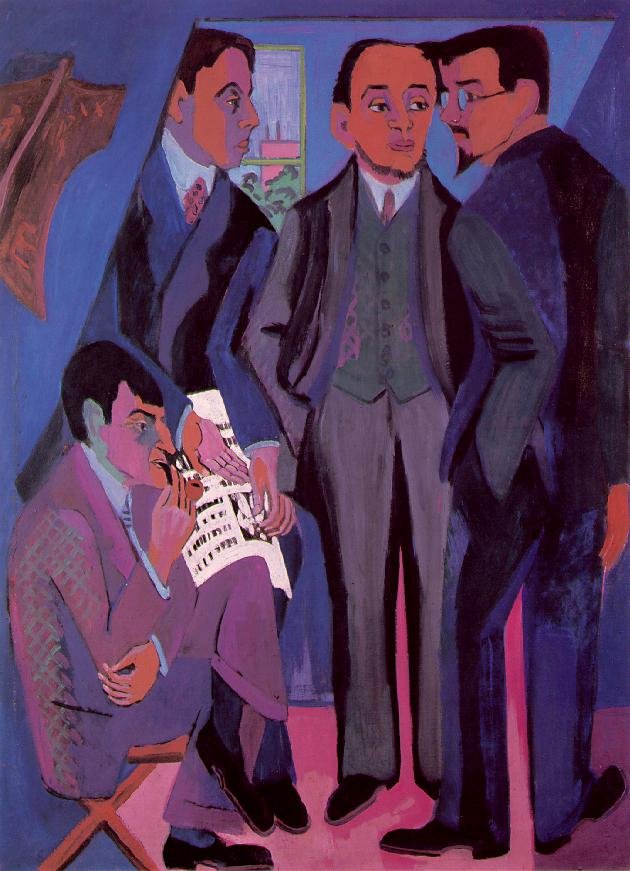 Grupa artystów autorstwa Ernst Ludwig Kirchner